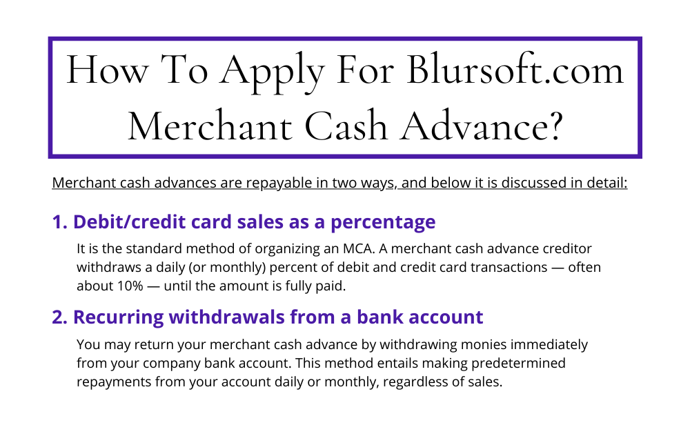 How To Apply For Merchant Loan Advance Blursoft.com?