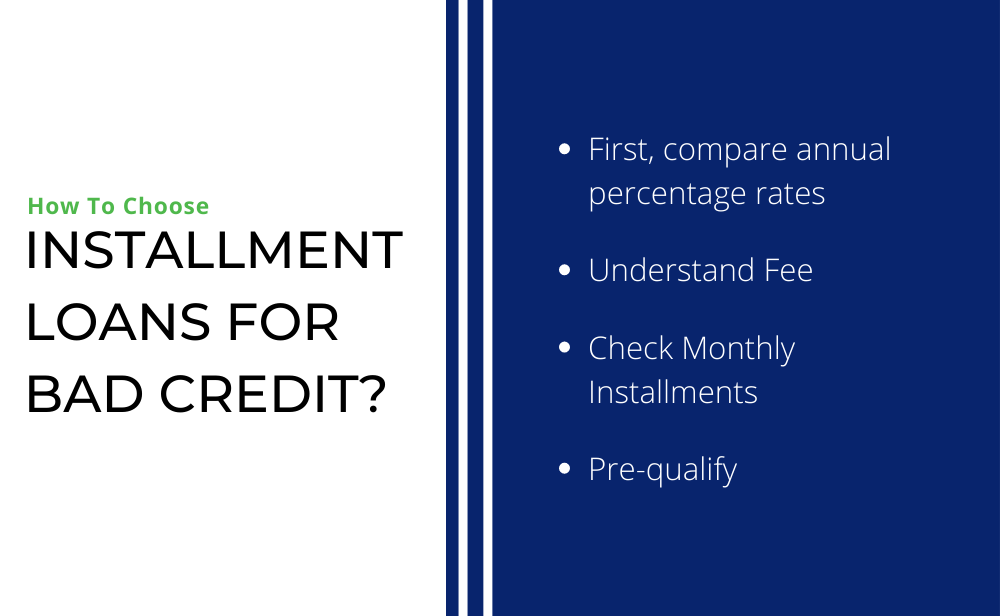 How To Choose Installment Loans For Bad Credit?