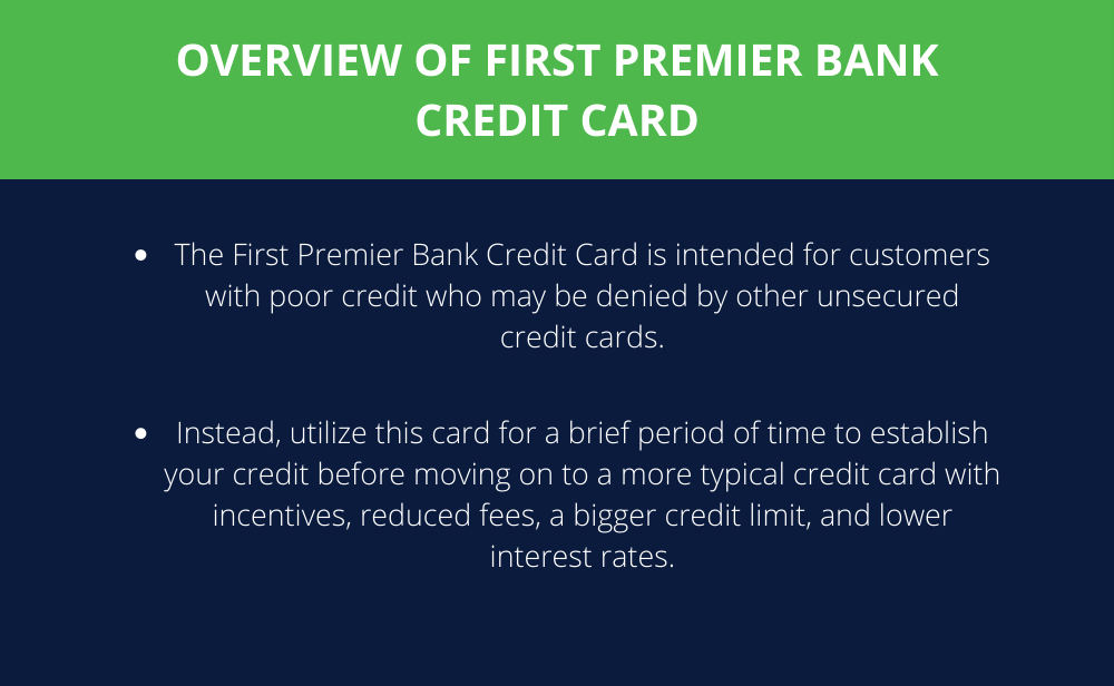 Overview Of First Premier Bank Credit Card