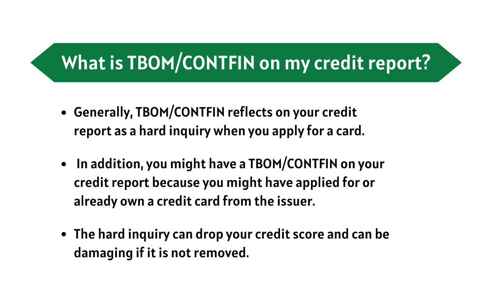 What Is Tbom/Contfin On My Credit Report?