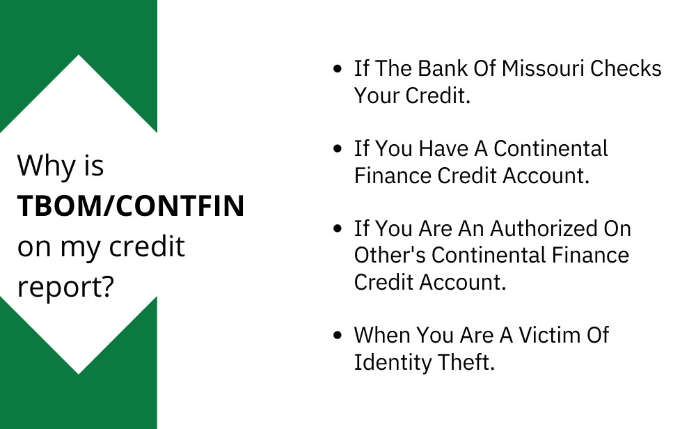 Why Is Tbom/Contfin On My Credit Report?